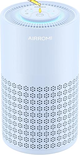 Miniatura 17 de Purificador de aire AIRROMI para dormitorio con filtro HEPA 3-en-1, purificador de aire para mascotas para el hogar con olor a orina de gato, cubre