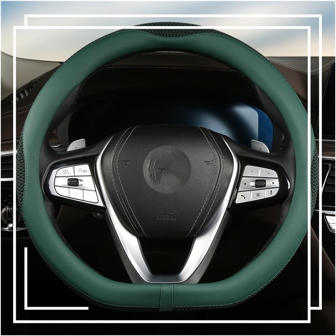 Car Steering Wheel Cover for D Type Car Steering Wheel Cover Ice Silk Car Decorations Fashionable and Beautiful (Color : 5#)