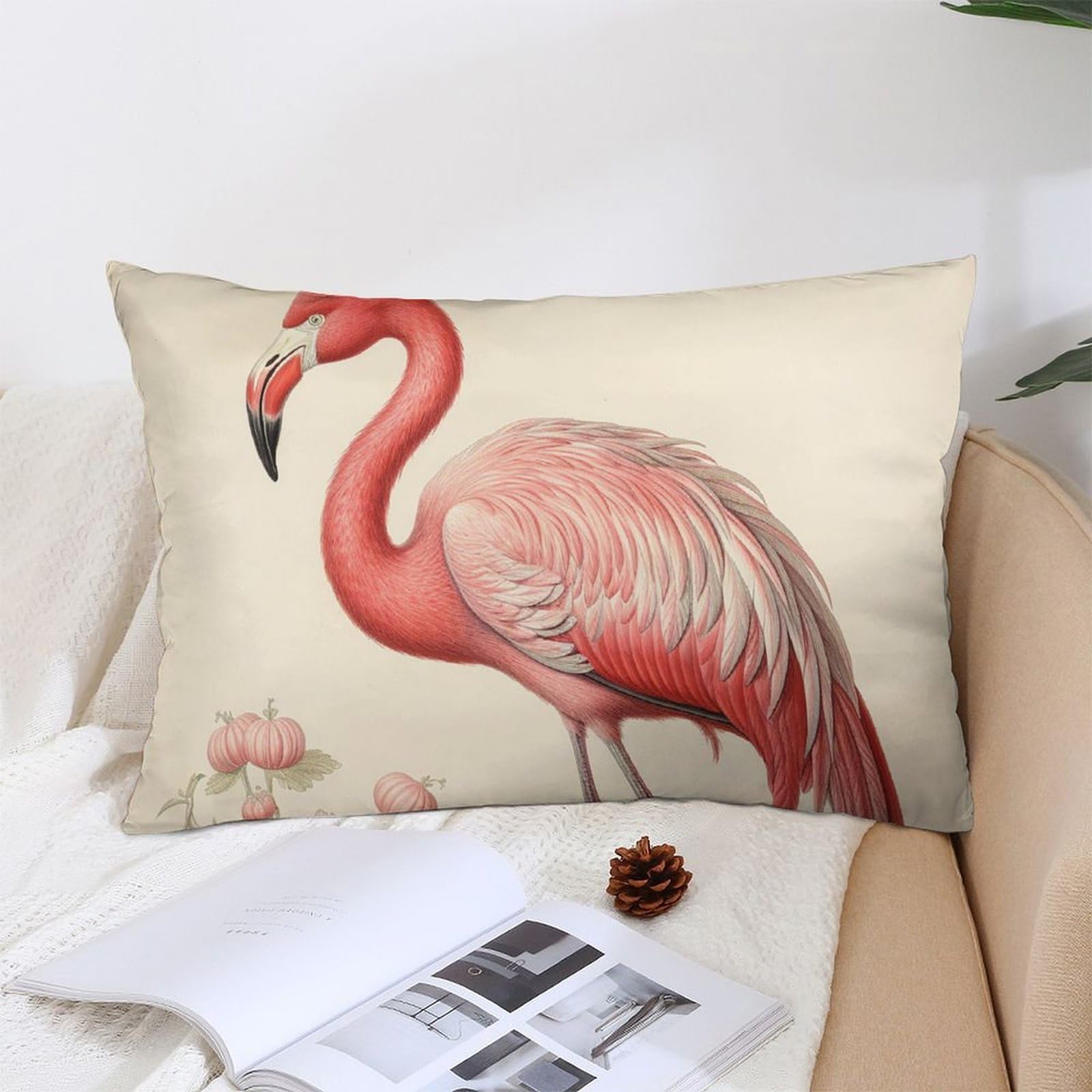 NTVOWPZO Decoration Throw Pillow Covers 12 "x20 Pillowcases Covers Art Flamingo Soft Pillowcases Modern Farmhouse Home Decor Sofa Cushions Covers for Couch Bed Living Room