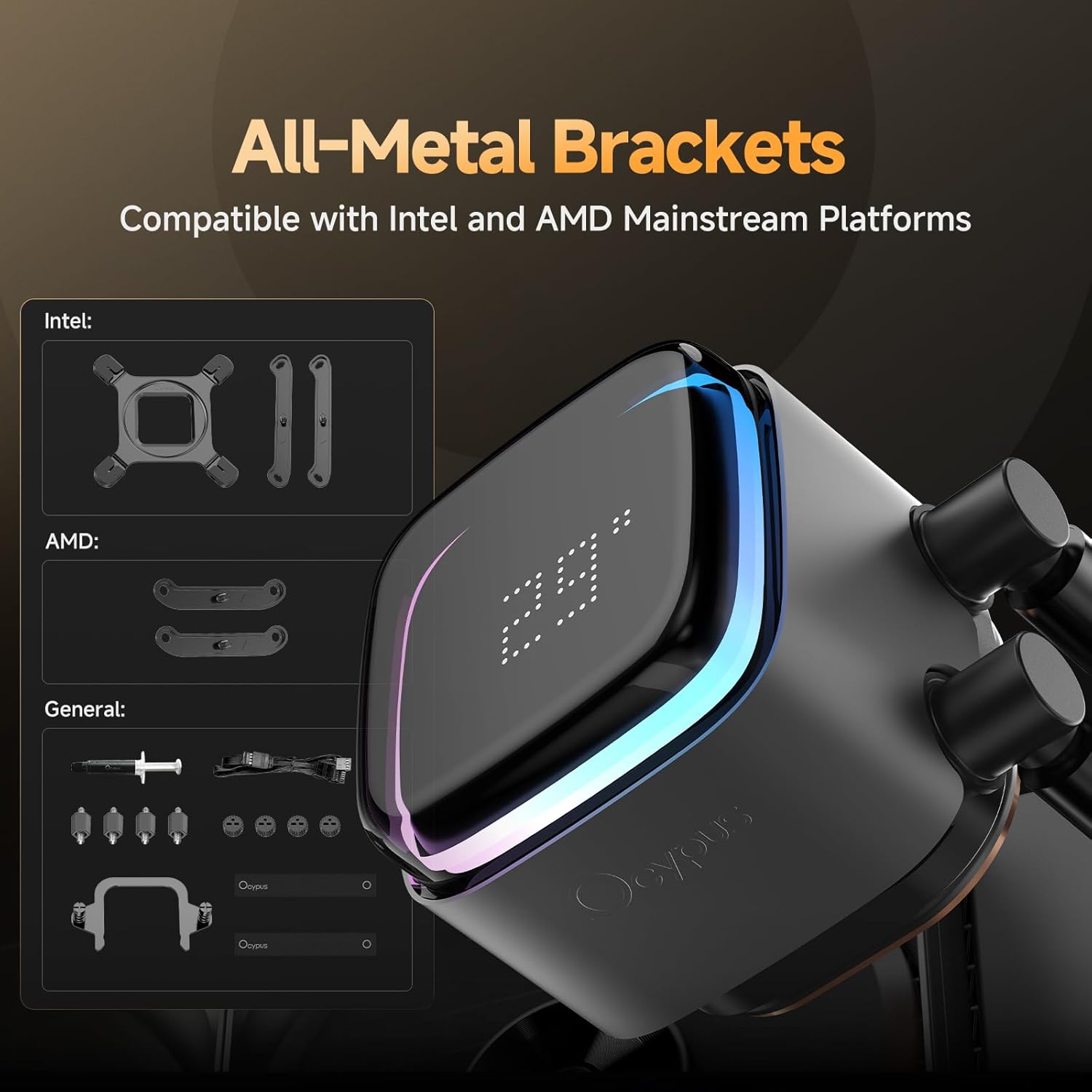 Ocypus Iota L24 AIO CPU Water Cooler mounting hardware for Intel and AMD
