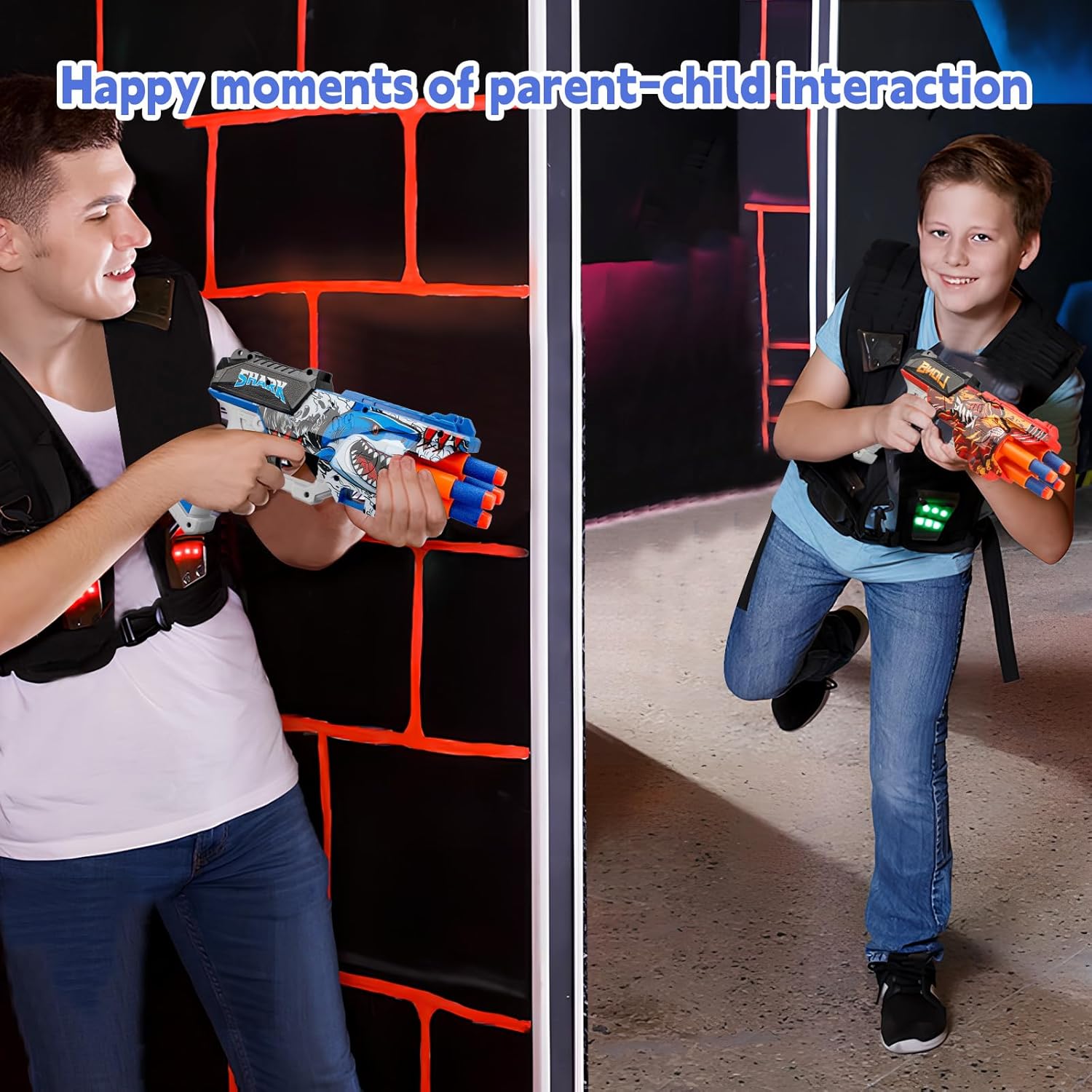 2 Pack Blaster Guns Boys Toy for 3+ Year Old Kids, 80 Soft Foam Darts Bullets, 4 Targets & 2 Wrist Strap, Gun Toys Gifts for Ages 8-12,Christmas Stocking Stuffers Party Supplies for Toddler