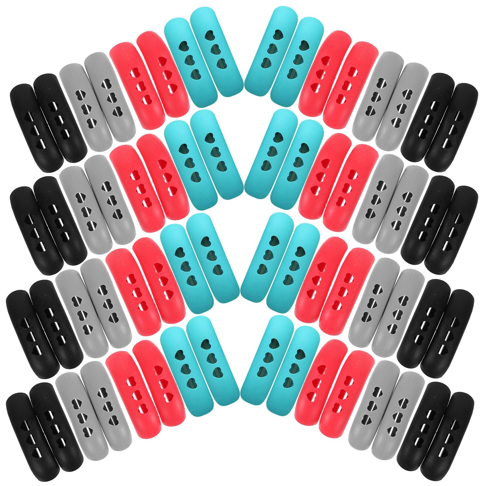 TOPBATHY Funda Aislante para Asas de Sartenes Resistente al Calor Antideslizante Juego de 80 Unidades en Rojo Gris Claro Negro y Azul para Ollas Cacerolas y Utensilios de Cocina