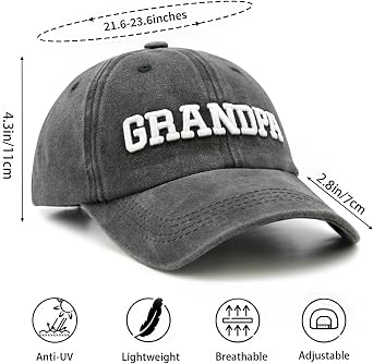 Couple Matching Baseball Cap for Grandpa Grandma Uncle Auntie, Adjustable Embroidered Hat for Men Women
