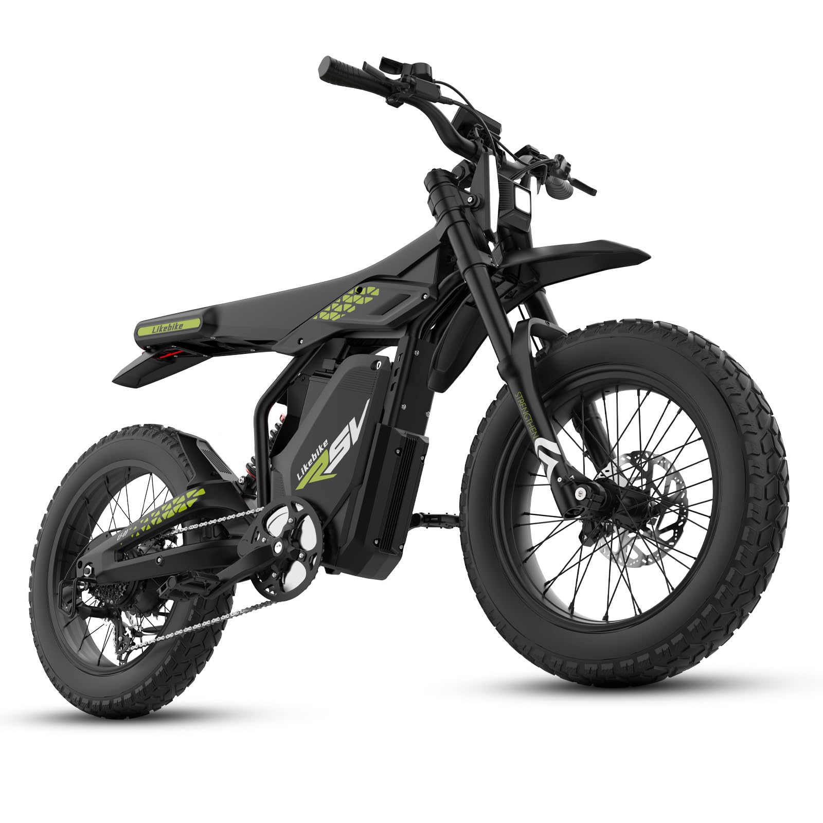 Electric Bike for Adults, 2000W/3000W Peak Motor, 60V 27AH/48V 23AH Large Battery, NFC Unlock, Electric Mountain Bike, 20" Fat Tire Electric Dirt Bike, All-Terrain Ebike, Dual Suspension & 7-Speed