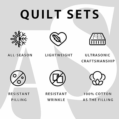 Miniatura 7 de Juego de edredón costero de 3 piezas tamaño matrimonialqueen, ropa de cama costera suave, ligera, reversible, de microfibra con 2 fundas, juego de