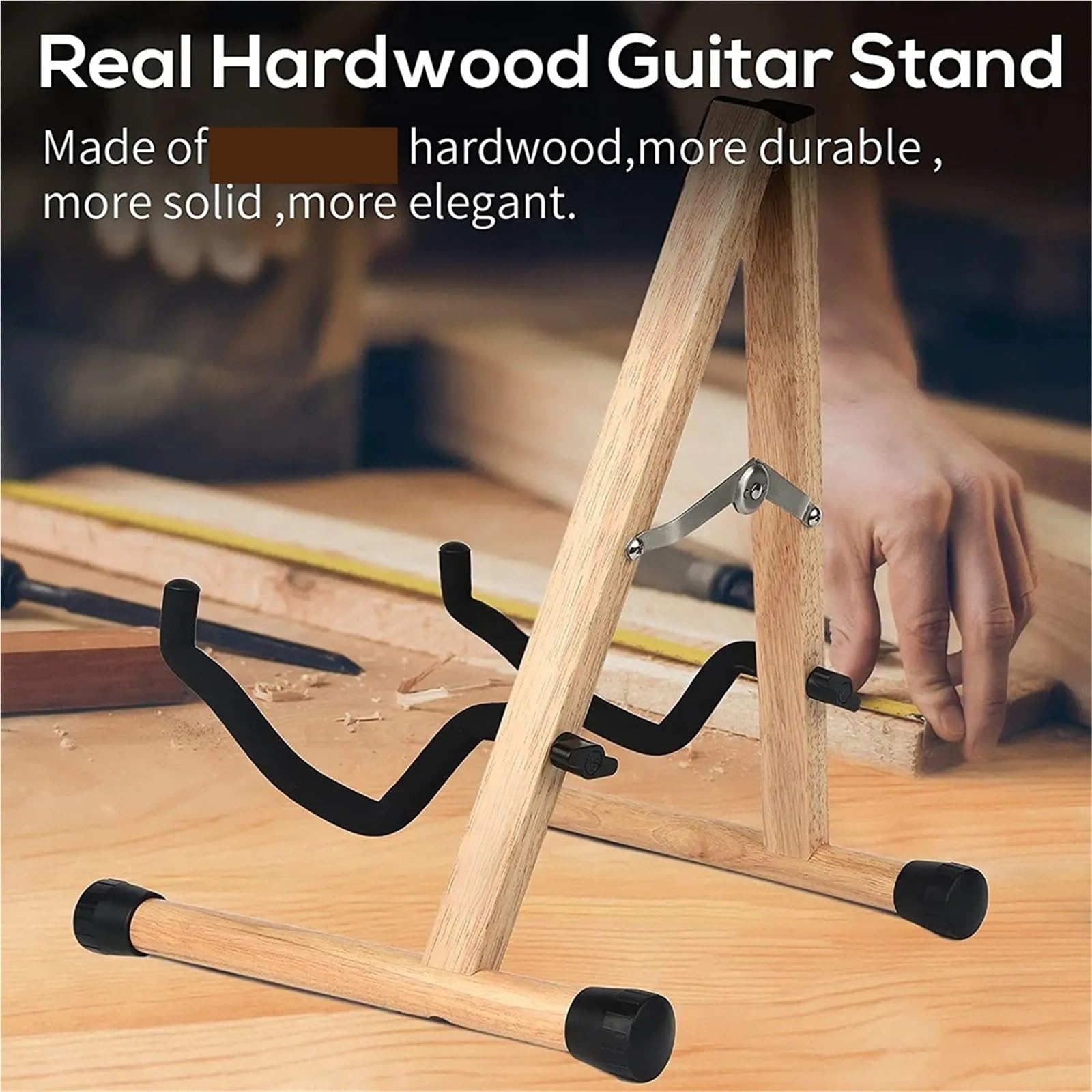 supporto chitarra Wooden Guitar Stand | Folding A- Frame Guitar Floor Stand, Adjustable Easy To Assemble For Bass, Cello(Linght Wood)