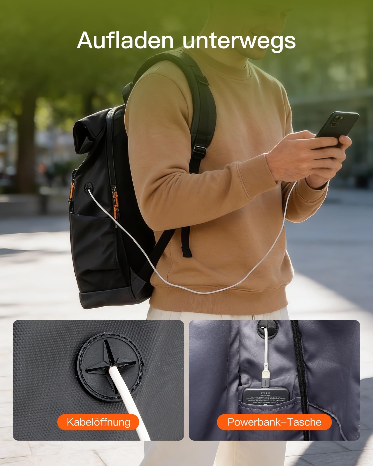 Inateck Laptop RollTop Rucksack Herren Damen 25L, Spritzwassergeschützt Schulrucksack Reiserucksack Stylische Tagesrucksack mit 17 Zoll Laptopfach, für Freizeit Job Sport Reisen