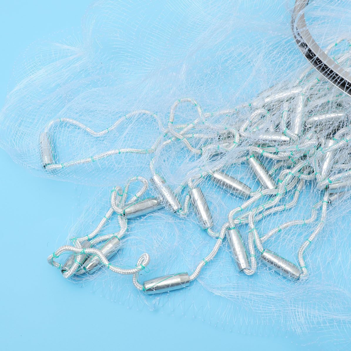 Angoily Rete da Pesca Portatile in Nailon Pieghevole per Cattura Granchi e Gamberetti per Acqua Dolci e Salate Blu Colore Casuale