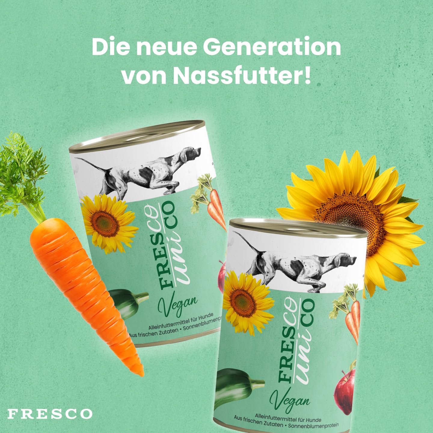 FRESCO Dog Unico Vegan Hundefutter Nass 6 x 400g | Hochverträglich & gesund