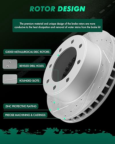 Miniatura 540 de SCITOO Juego de 2 frenos de freno ranurados traseros para Chrysler Town & Country, 08-16 para Dodge Grand Caravan, 09-13 para Dodge Journey, 12-15