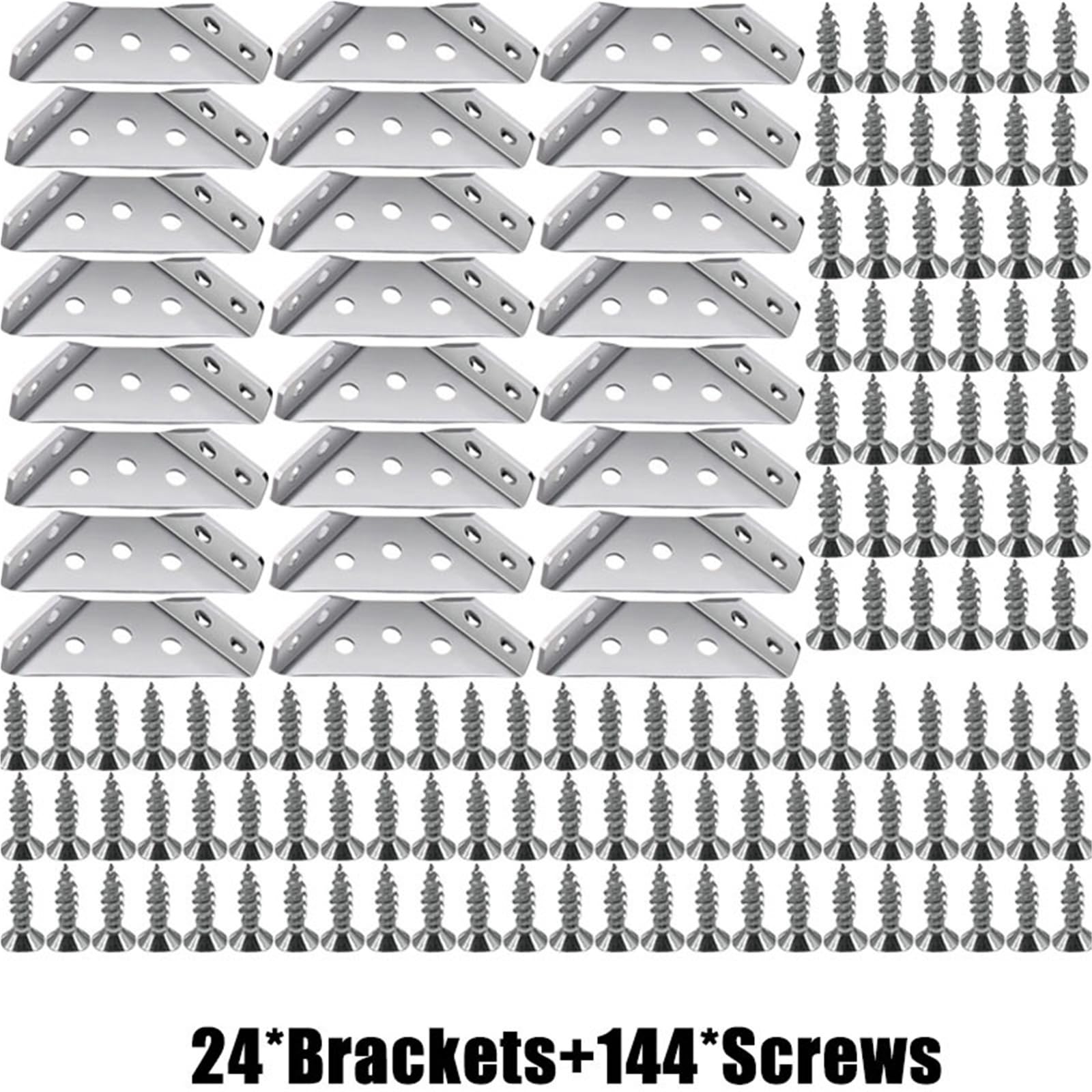L Winkel Metall 1/50Set Universal-Edelstahl-Eckwinkel 90 Grad rechtwinklige feste Halterung Holzmöbel(24Set)
