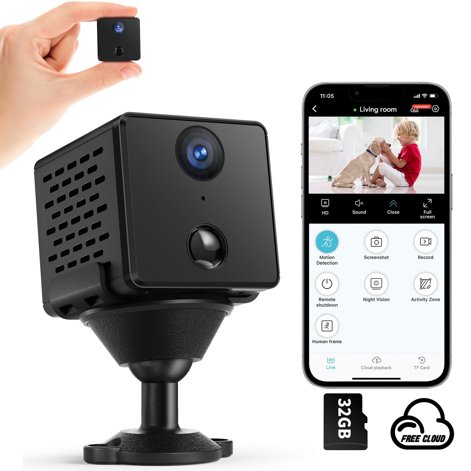 Petite Camera Espion Sans Fil De Sécurité Sans Fil Cachée, Avec Vision, Mini Caméra De Nounou