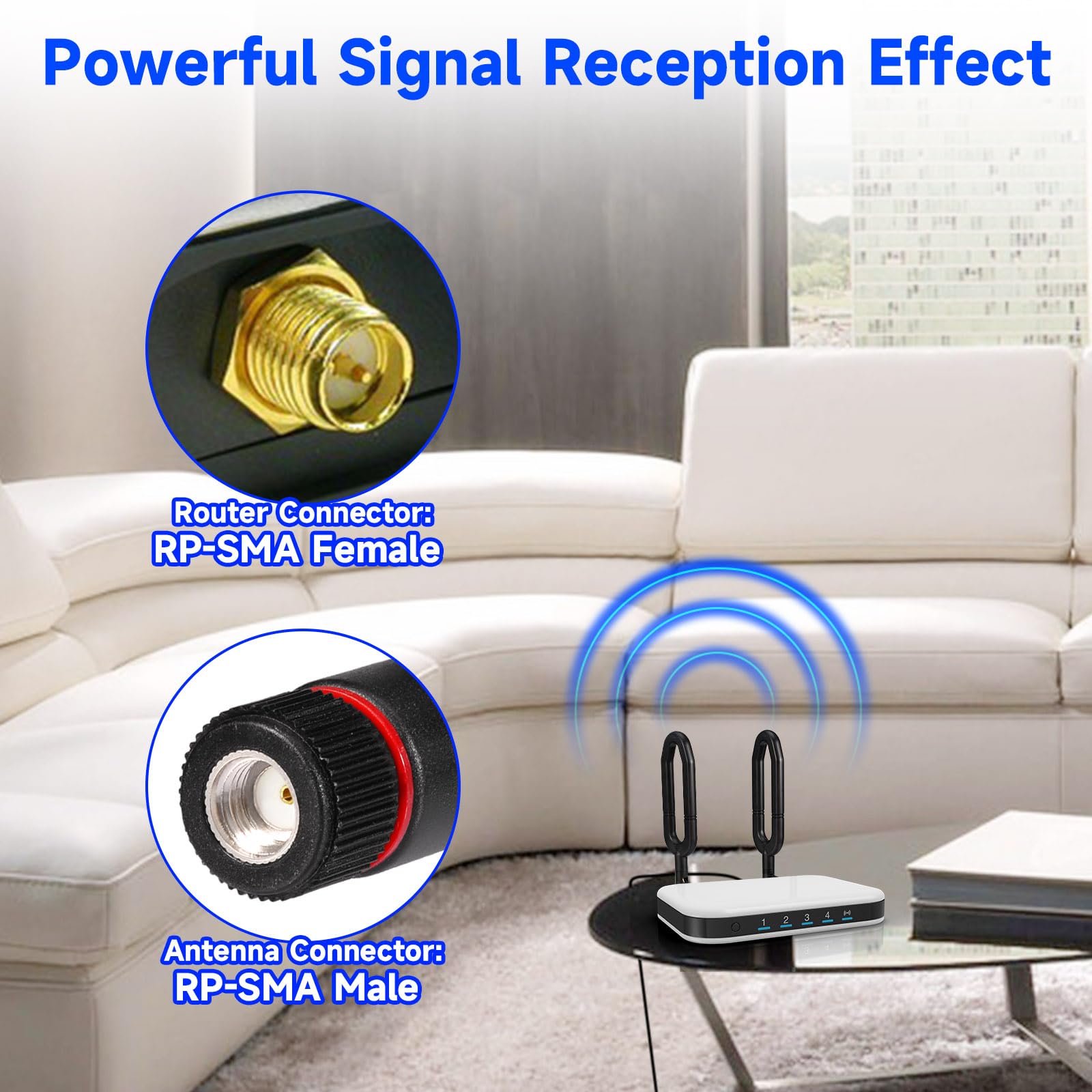 Superbat Antena WLAN RP-SMA wtyczka 2,4 GHz 5 GHz 5,8 GHz Dual Band antena do PC PCI-E WiFi karta sieciowa router USB adapter kamera bezprzewodowa monitor itp. (2 szt.)