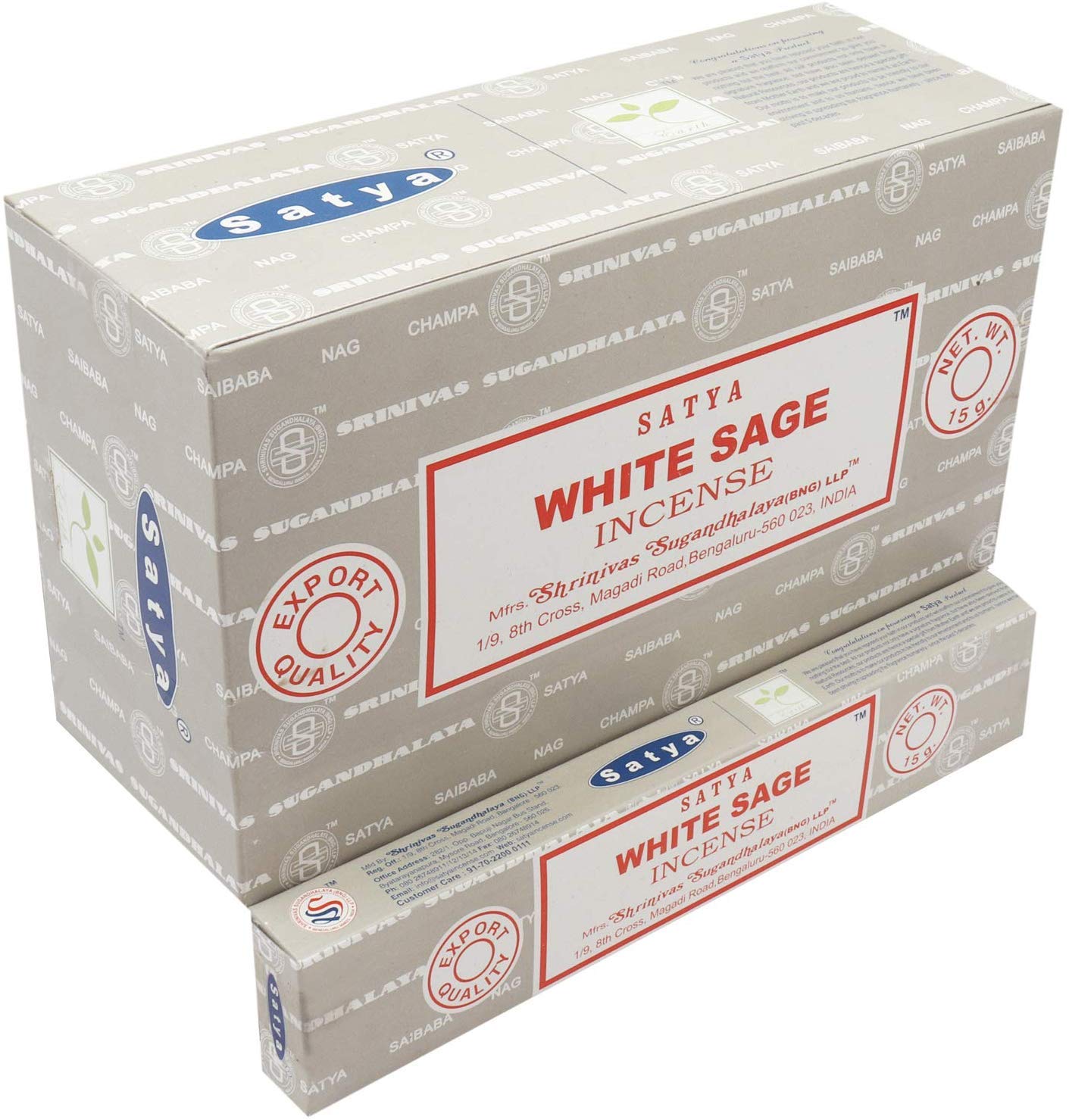 RK SUN Satya White Sage Incense Sticks Agarbatti | 6 Packs of 15 Grams Each in a Box | Export Quality