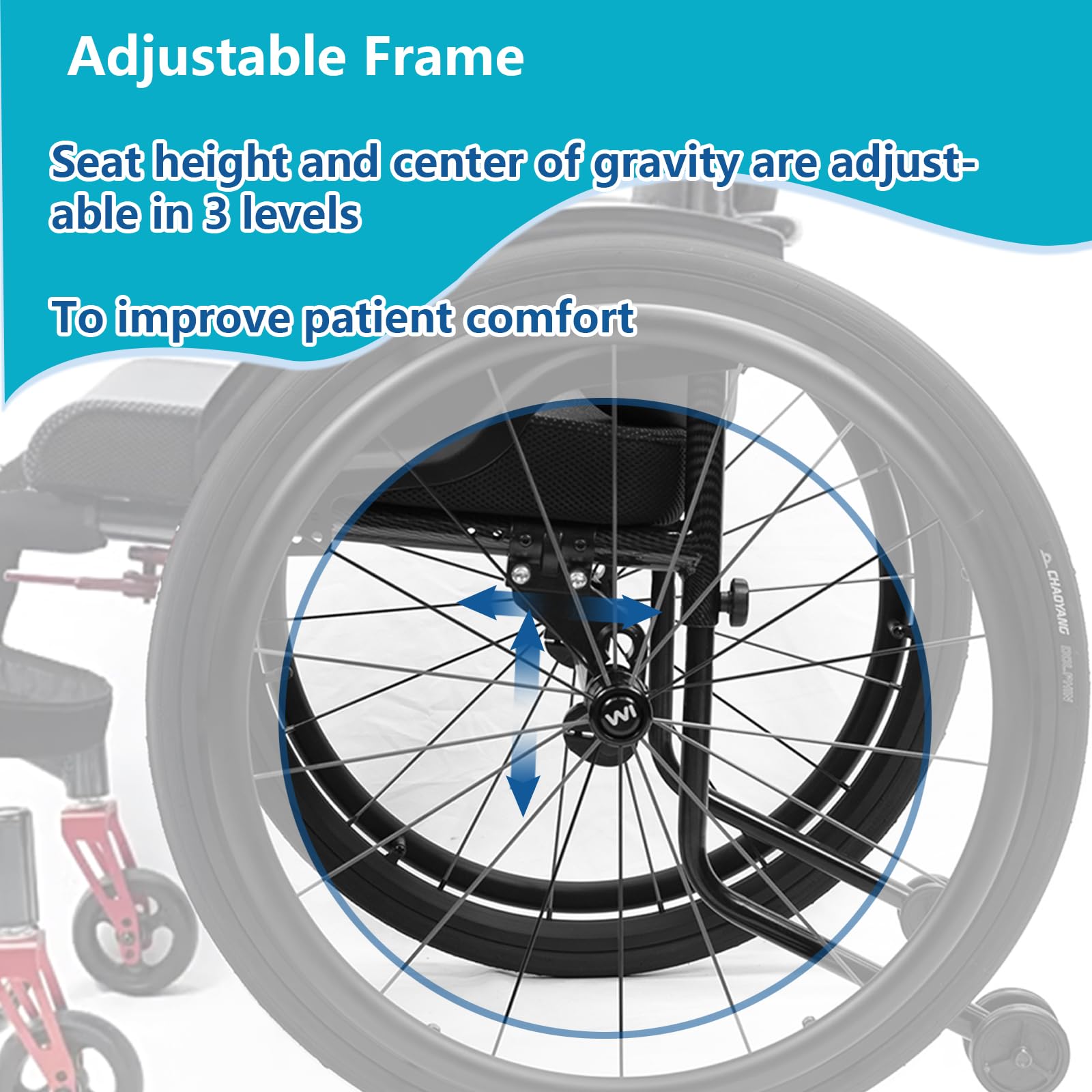 Sillas de Ruedas Adulto, deportiva, Silla de ruedas manual, Aluminio, Autopropulsable, Para minusválidos(38cm/14.9in Seat,Blue)