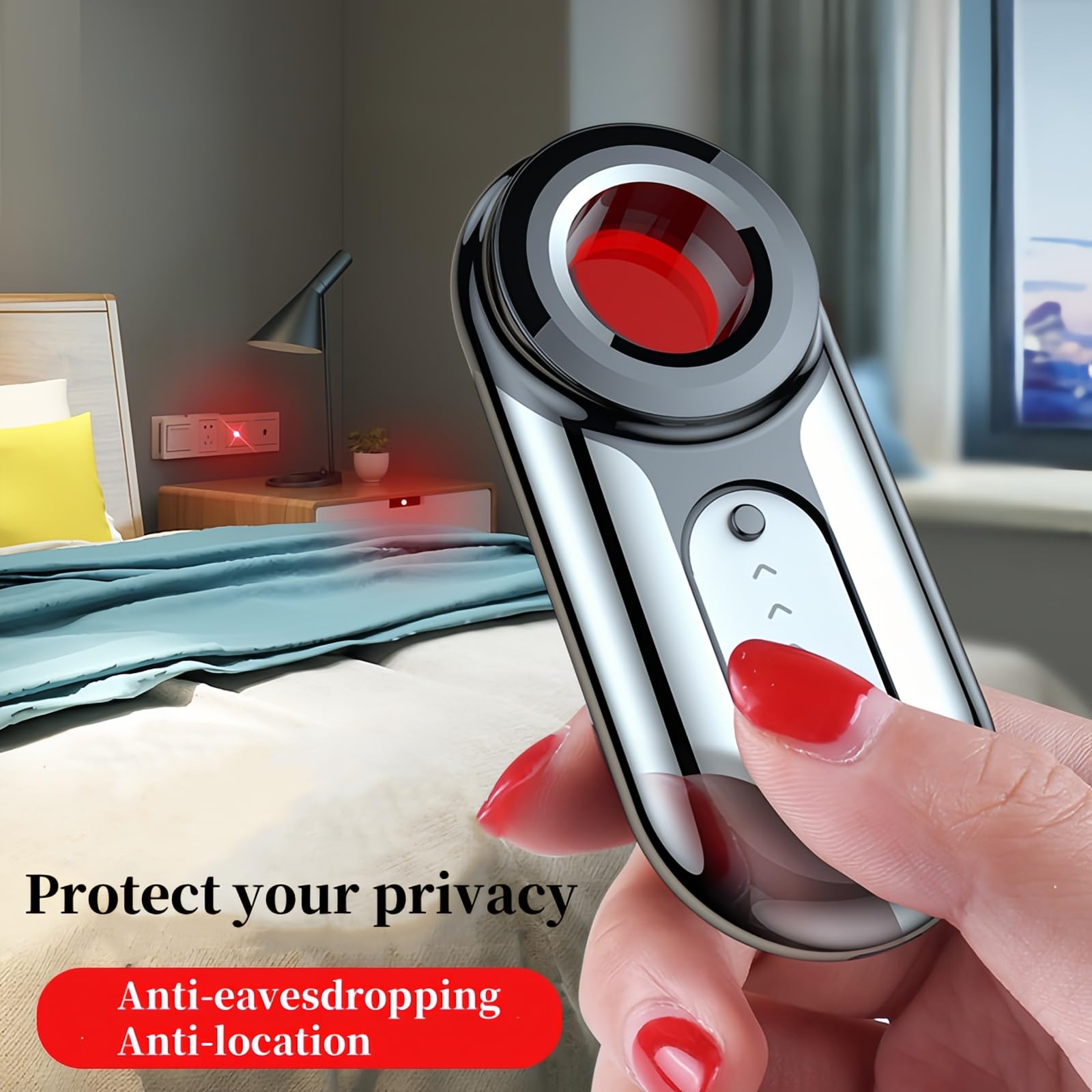 2 Paquete Detector de cámara Oculta portátil vulnerabilidad GPS Detector de cámara Anti - Vigilancia Dispositivo de rastreo Anti - Robo, Adecuado para la Oficina de Viajes del Hotel Car House