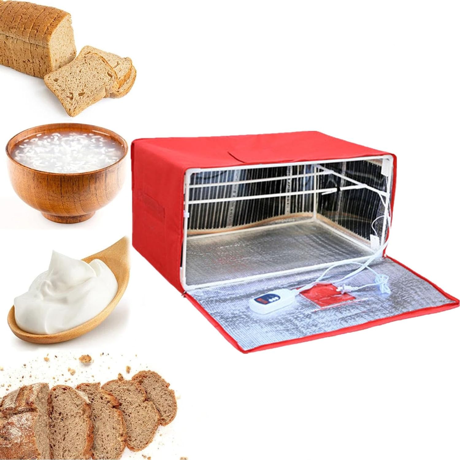 サワードウ スターター ウォーマー、ピザ生地 プルーフィング ボックス、折りたたみ式 目に見えるパン プルーファー、パン ピザ ヨー