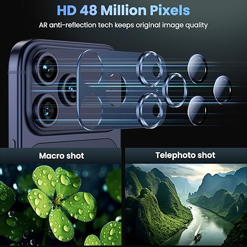 Vista 39 de Uyiton - Protector de lente de cámara de iPhone 13 Pro y 13 Pro Max, fuerte absorción, protección anticaídas, cubierta de cámara trasera, vidrio