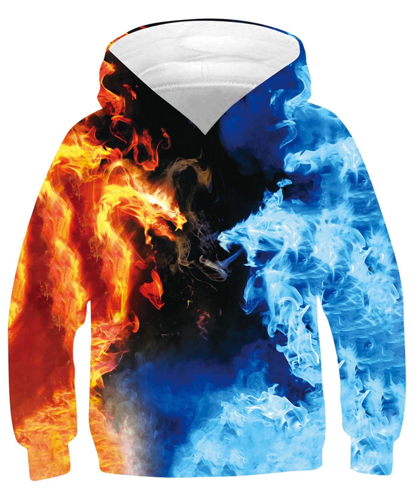 ALISISTER Hoodie Jungen 3D Lustig Gedruckt Kapuzenpullover Kinder Mädchen Langarm Pullover Sweatshirt Alter 4-16 - 1