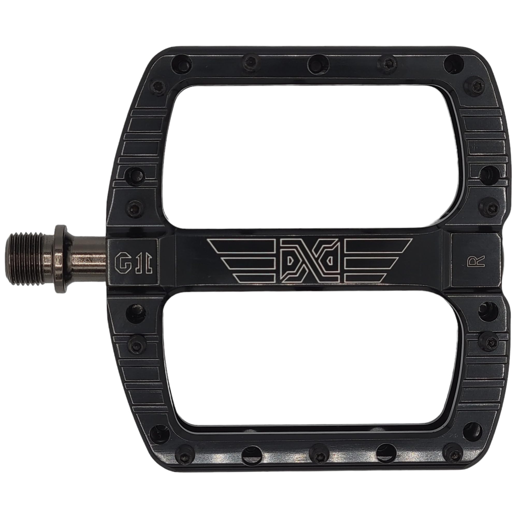 PDX G11 Mountain Bike Pedal MTB Pedal Large Concave Platform Machined Aluminum Polished Bicycle Non-Slip Pedals 9/16 Chromoly Spindle Smooth Ball Bearings