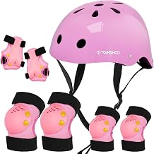TOMSHOO Adjustable Helmet for Ages 5-16 Kids Toddler Boys Girls Youth,Protective Gear Set with Elbow Knee Wrist Pads for Skateboard, Bike, Skating, Cycling Roller Skate