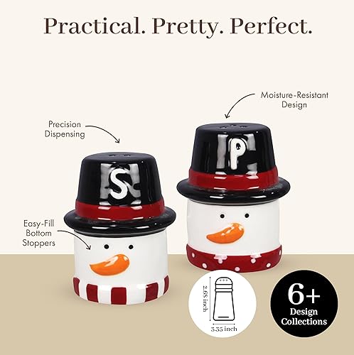 Miniatura 9 de Young's Inc. Juego de salero y pimentero de cerámica, accesorios y decoración para mesa de cocina, laguna azul náutica