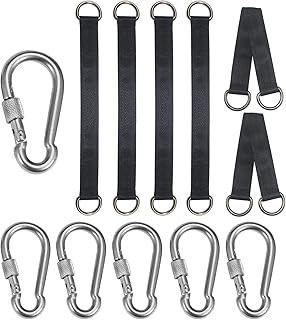 2 Pieces Tree Swing Straps Hanging Kits Tree Swing Straps Hammock Tree Straps with 2 Pieces Safe Lock Snap Hooks for Tree Swing Hammocks (2)