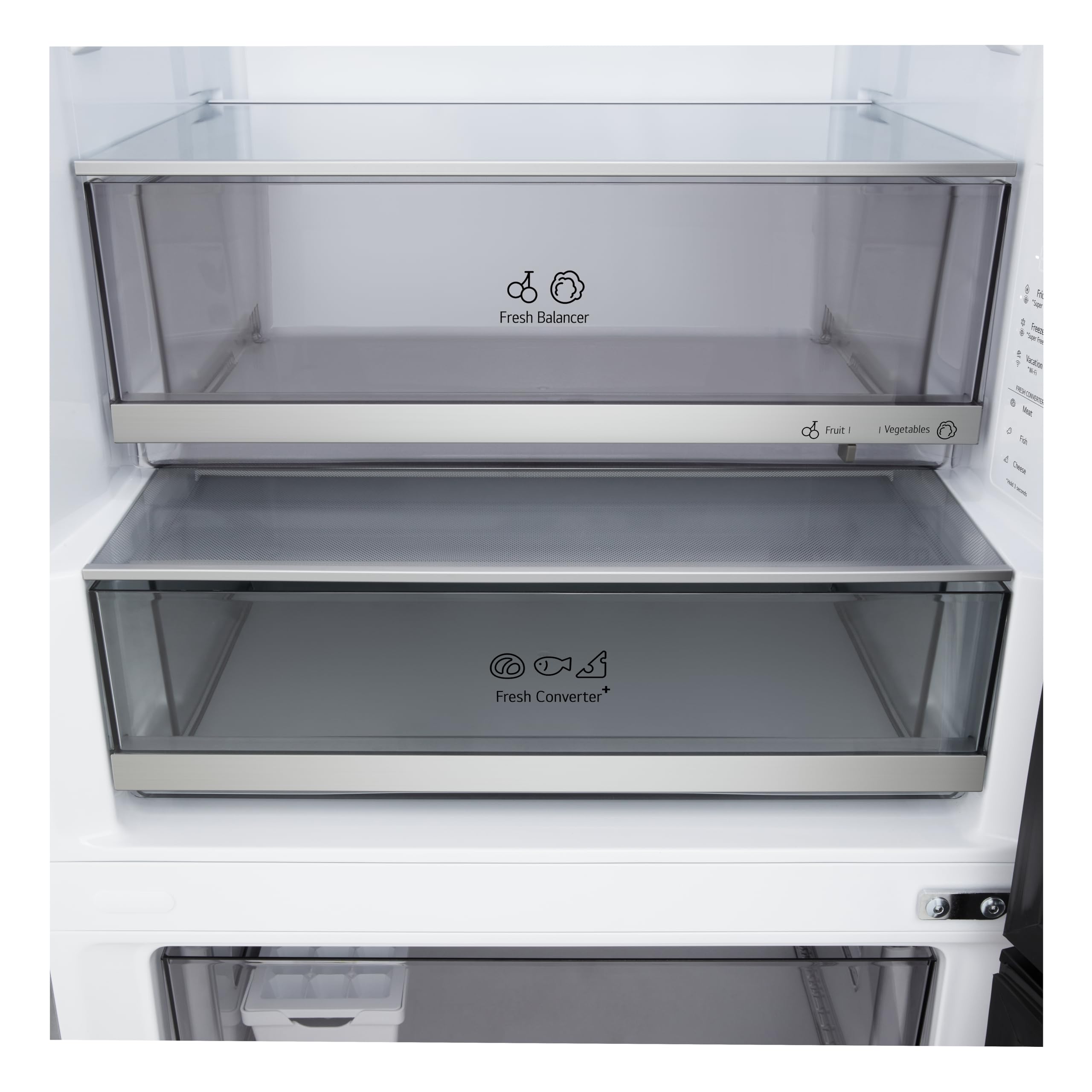 LG GBBW322DPY Frigorifero Combinato Fit & Max Larghezza 70cm, Classe C, Raffreddamento Intelligente con AI Fresh,Fresh Converter, Total No Frost e Metal Fresh, Door Cooling, 465L, Wi-Fi, Prime Silver