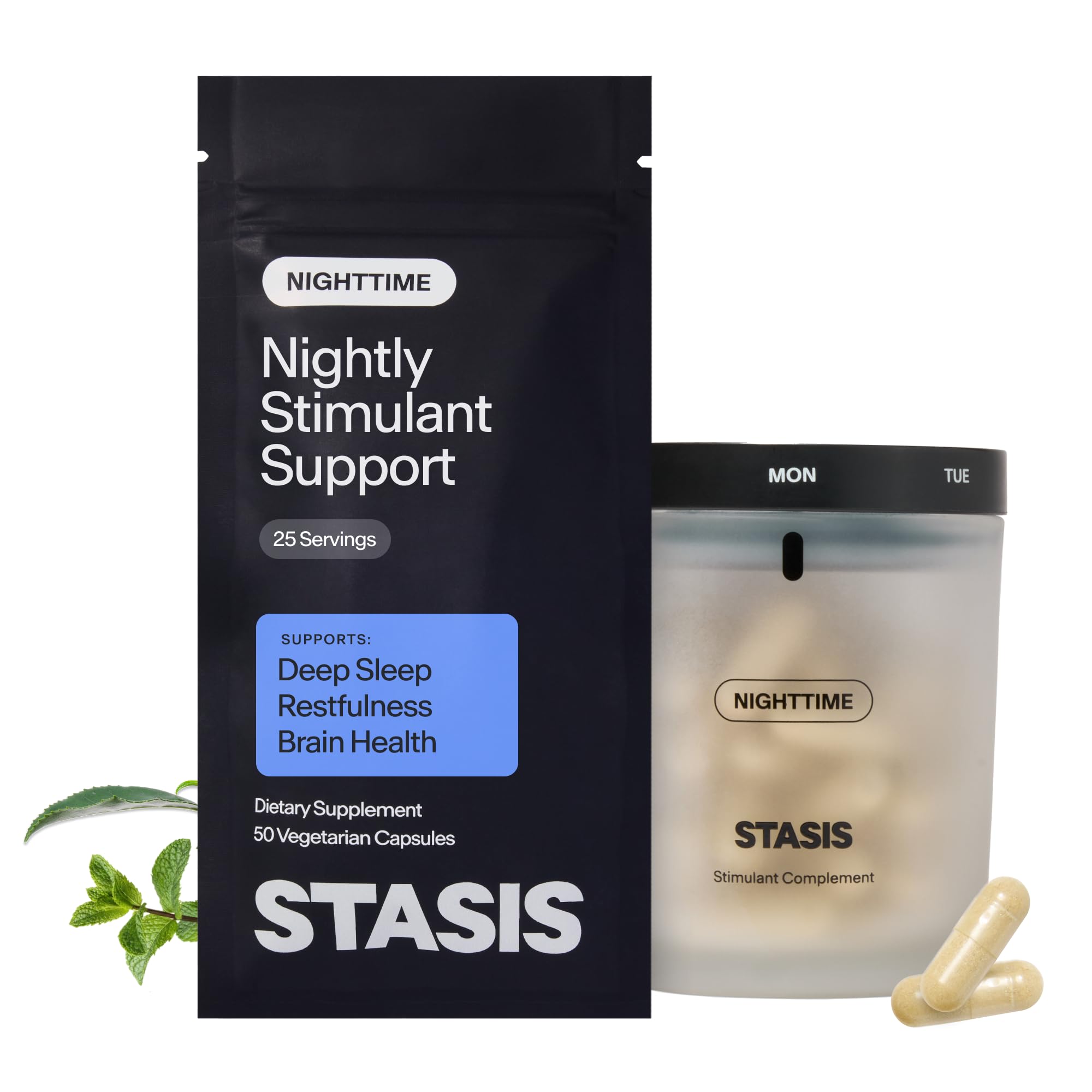STASIS Nighttime Stimulant Support Supplement, Calm & Sleep, 25ct — Amazon image 10