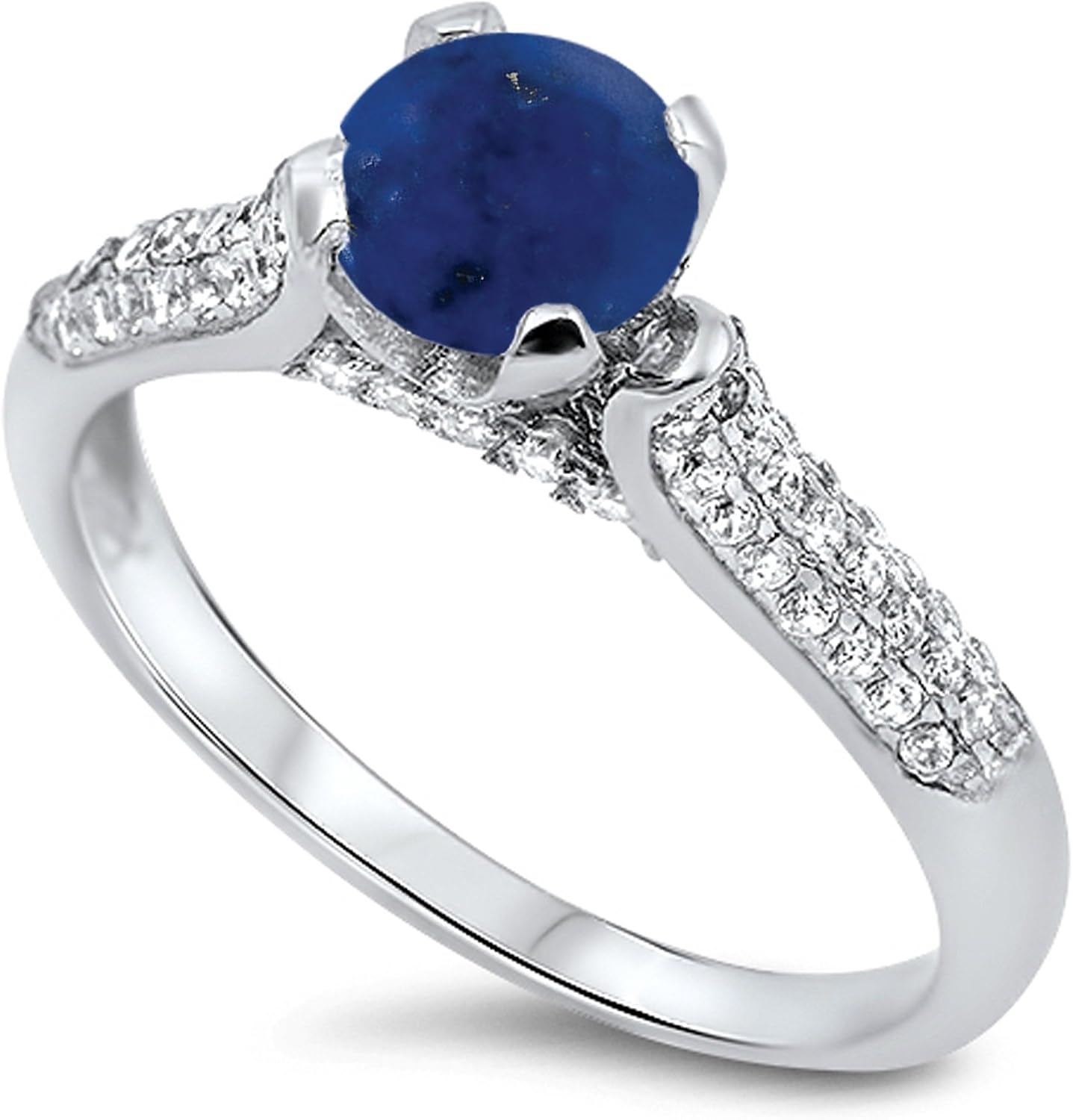 CHOOSE YOUR COLOR Sterling Silver Wedding Promise Ring