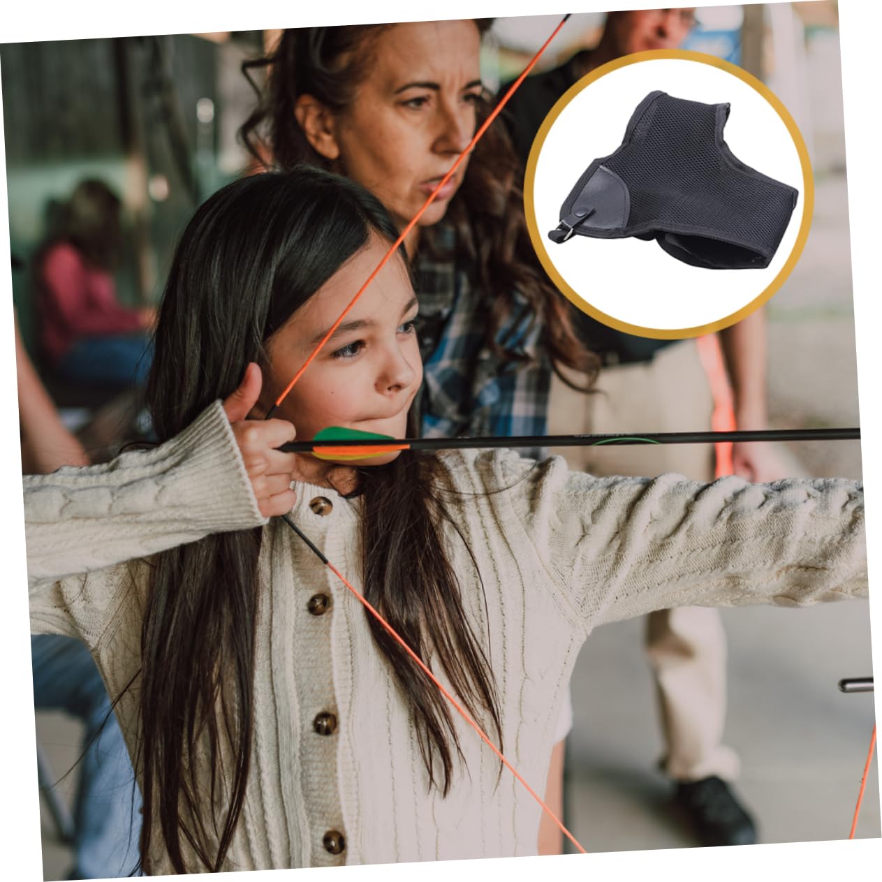 HONMEET Archery Arm Protector Traditional Chest Guard Breathable Material Adjustable Archery Garments Accessory