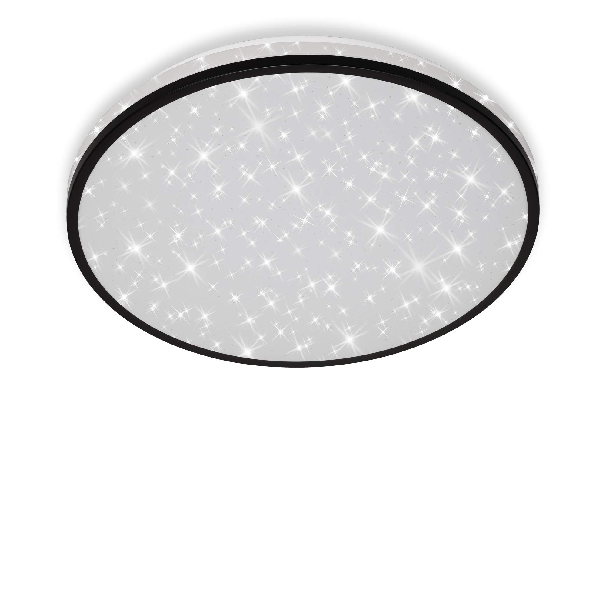 BRILONER Leuchten - LED Ceiling Light, Ceiling lamp incl. Star Decorations, 24 watts, 2,200 lumens, 4,000 Kelvin, Black and White, Ø 38 cm