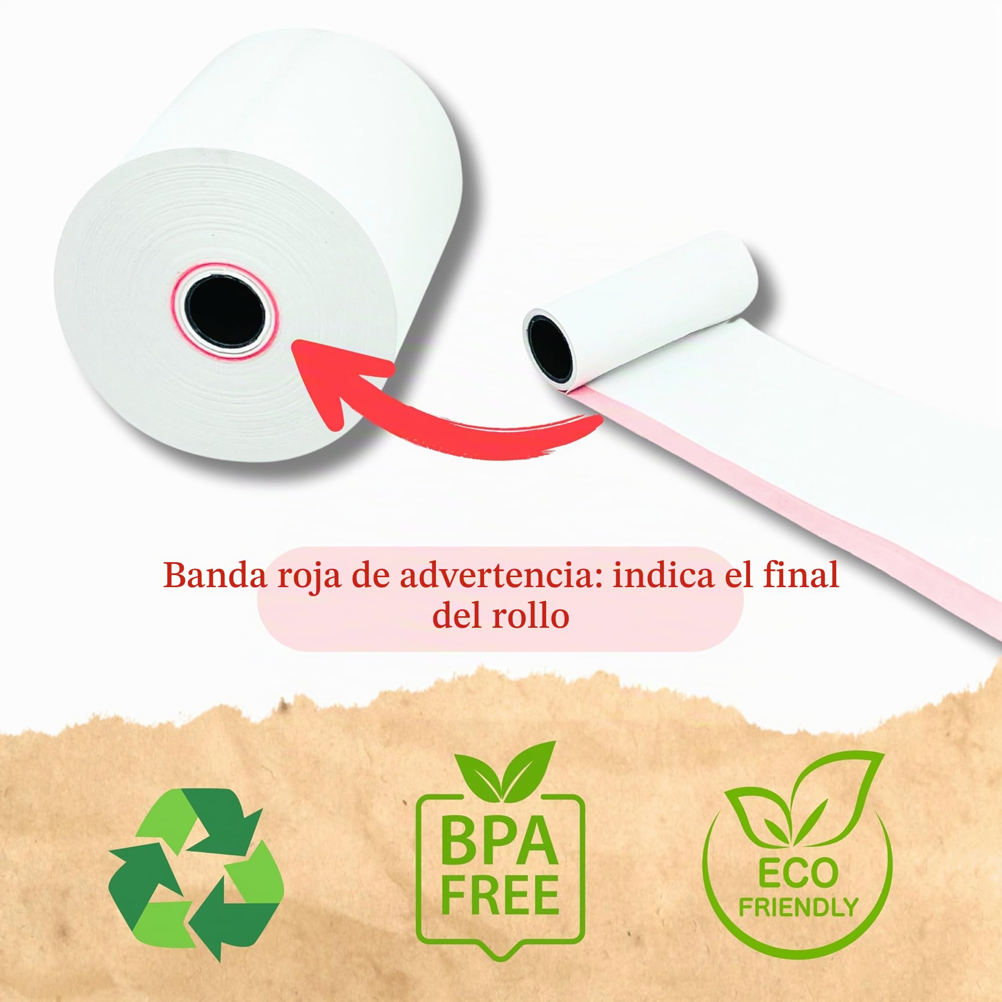 Rollos de Papel Térmico Double Dragon 57 x 30 mm para Recibos PDQ | Libre de BPA | Compatible con Impresoras SumUp, Ingenico, PayZone, Verifone, Clover, Terminales Zettle – 20 Rollos