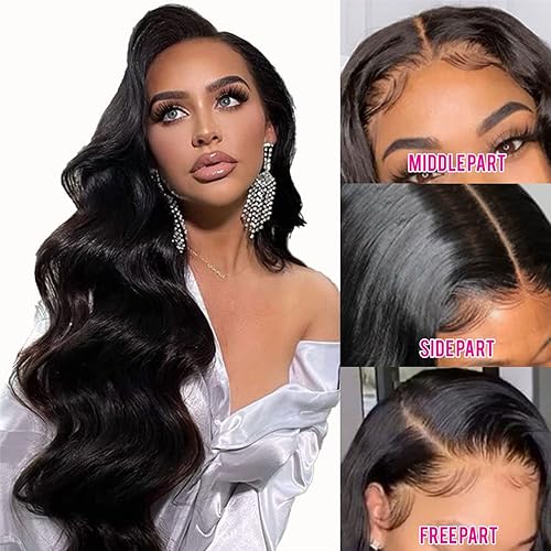 Miniatura 2 de Pelucas con encaje frontal HD transparente de 5 x 5 para mujeres afroamericanas, cabello humano de densidad del 150%, pre-despuntadas con cabello de