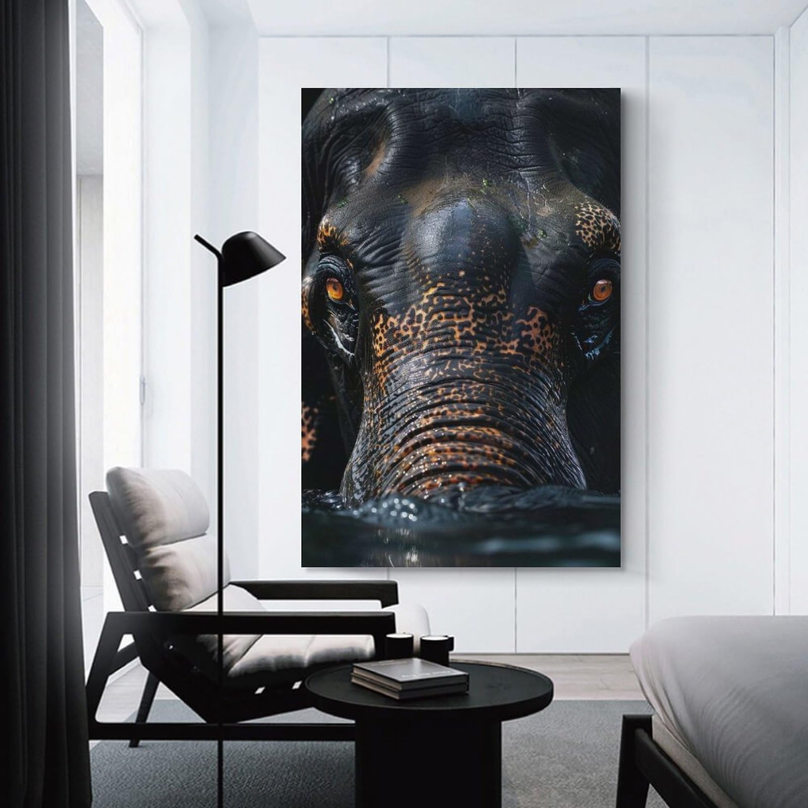 Junmoney Elephant Portrait Photo Room Decor Wall Art 12x18inch(30x45cm), for Bedroom, Guest Room Or Reading Nook, An Easy Wall Refresh for Bedrooms