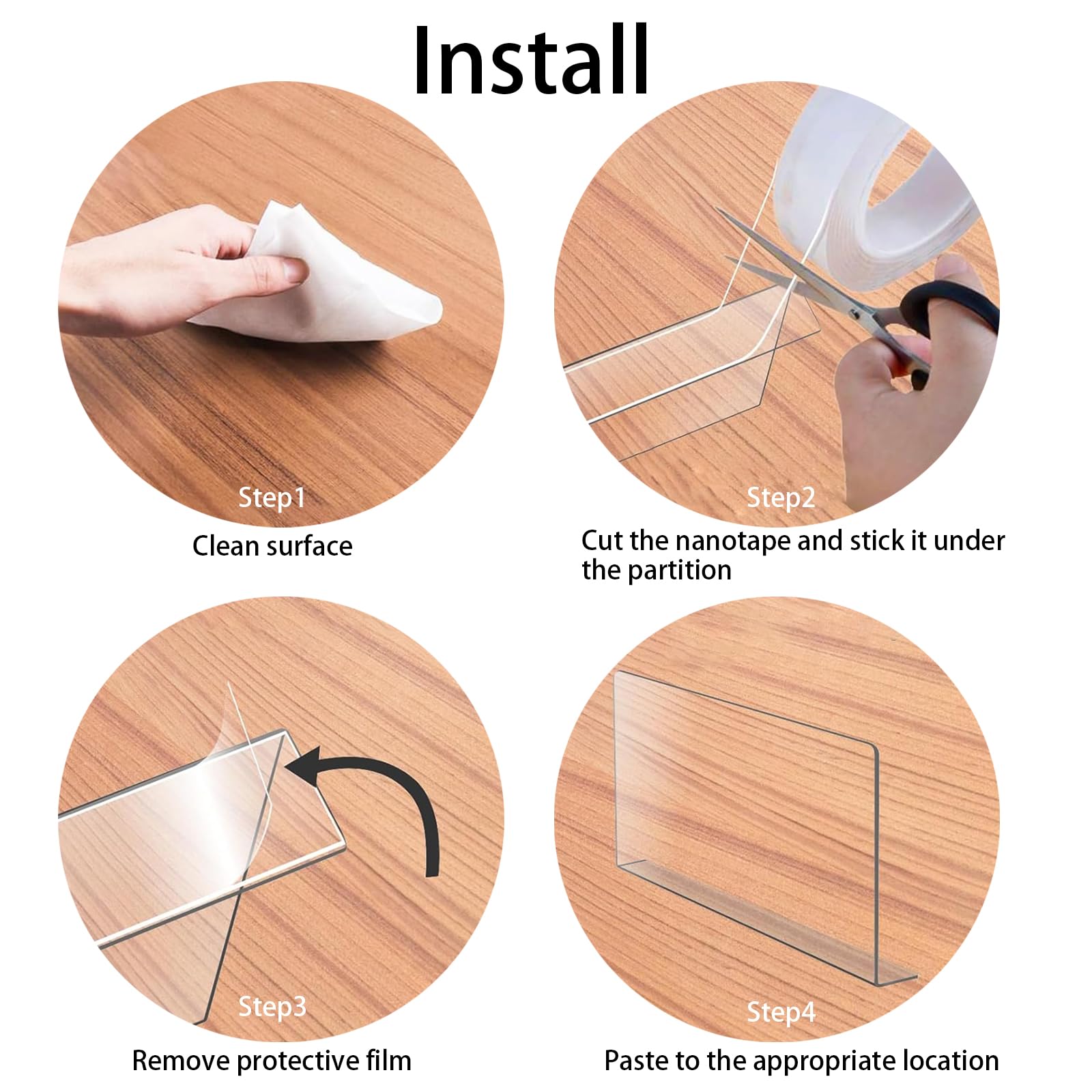 10 Divisori Per Armadio In Acrilico Trasparente - 20x12x4cm, Per Organizzare Scaffali - Foto 7