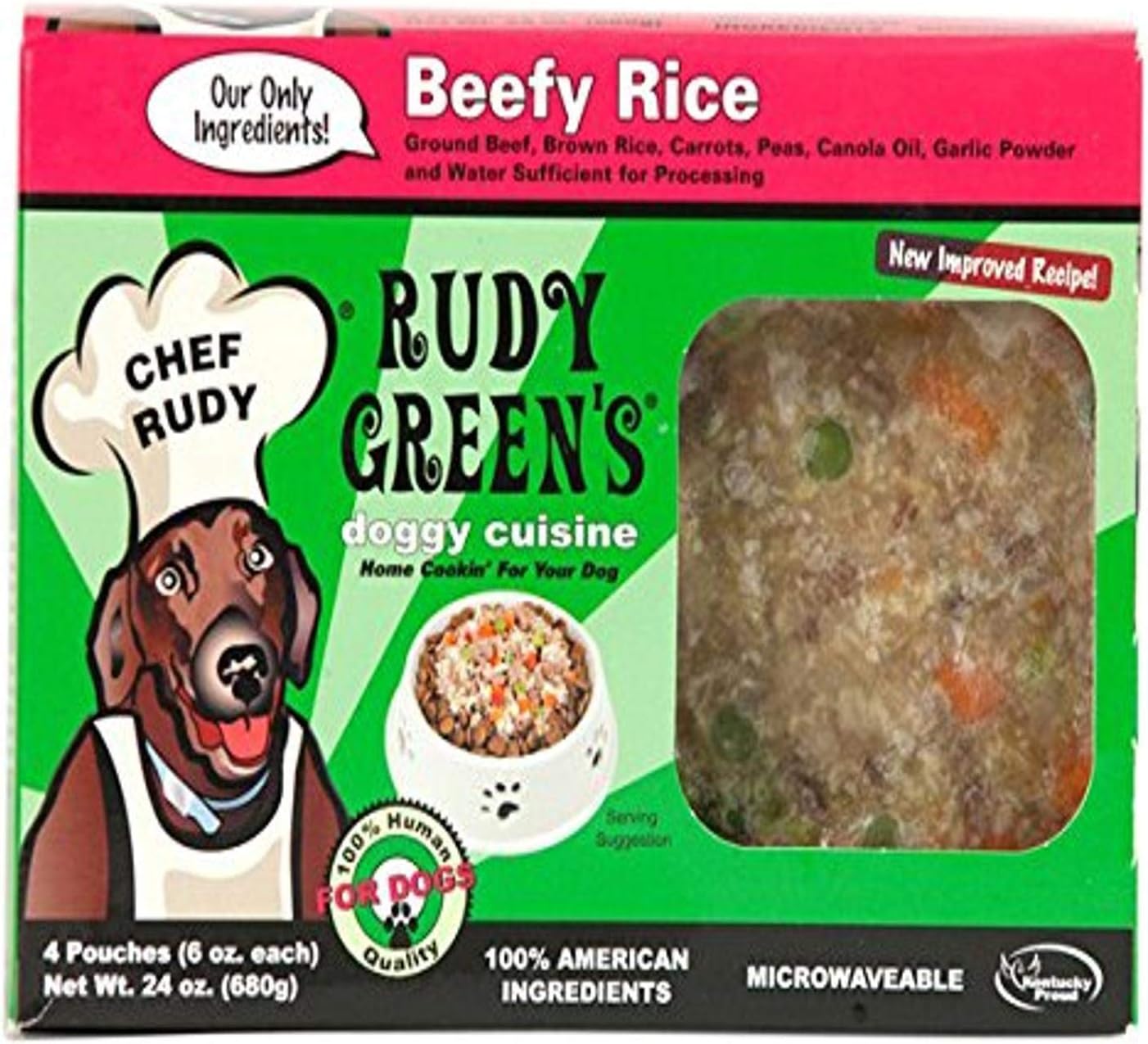 Rudy Green’S Doggy Cuisine Home Cooking For Dogs Beefy Rice Frozen