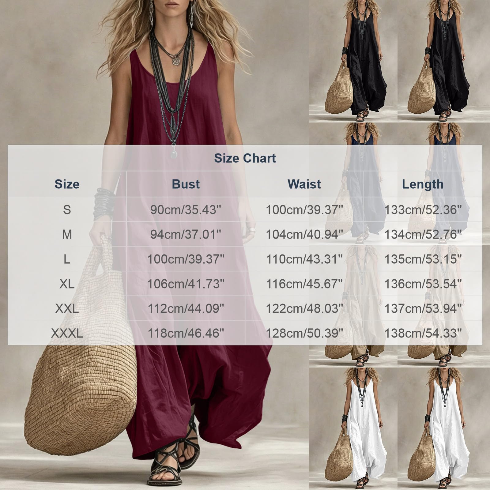 Strandkleid Damen Sommer, Leinenkleider Ärmellos Sommerkleid Leicht Und Luftig Elegant Rundhals Leinenkleid Maxi Blusenkleid Locker Einfarbig Lässig Shirtkleid Boho Musselin Kleid Wickelkleid