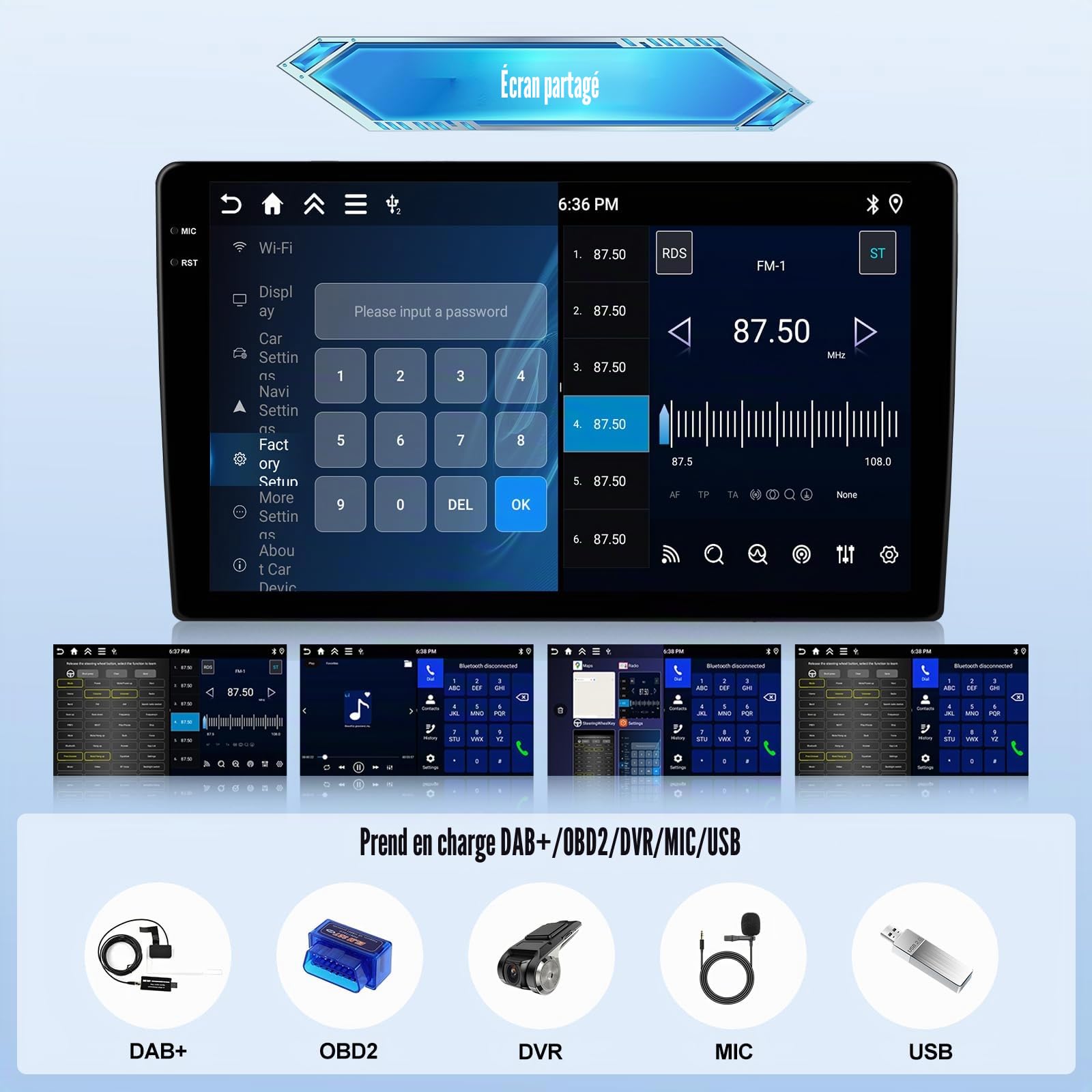 pour Citroen C4/DS4 2013-2016, Android 15, 4G+64G GOHHDL Autoradio pour Citroen C4/DS4 avec Carplay Android Auto, 10 Pouces Poste Radio Voiture 2Din avec GPS WiFi Bluetooth FM/RDS EQ SWC Caméra&MIC