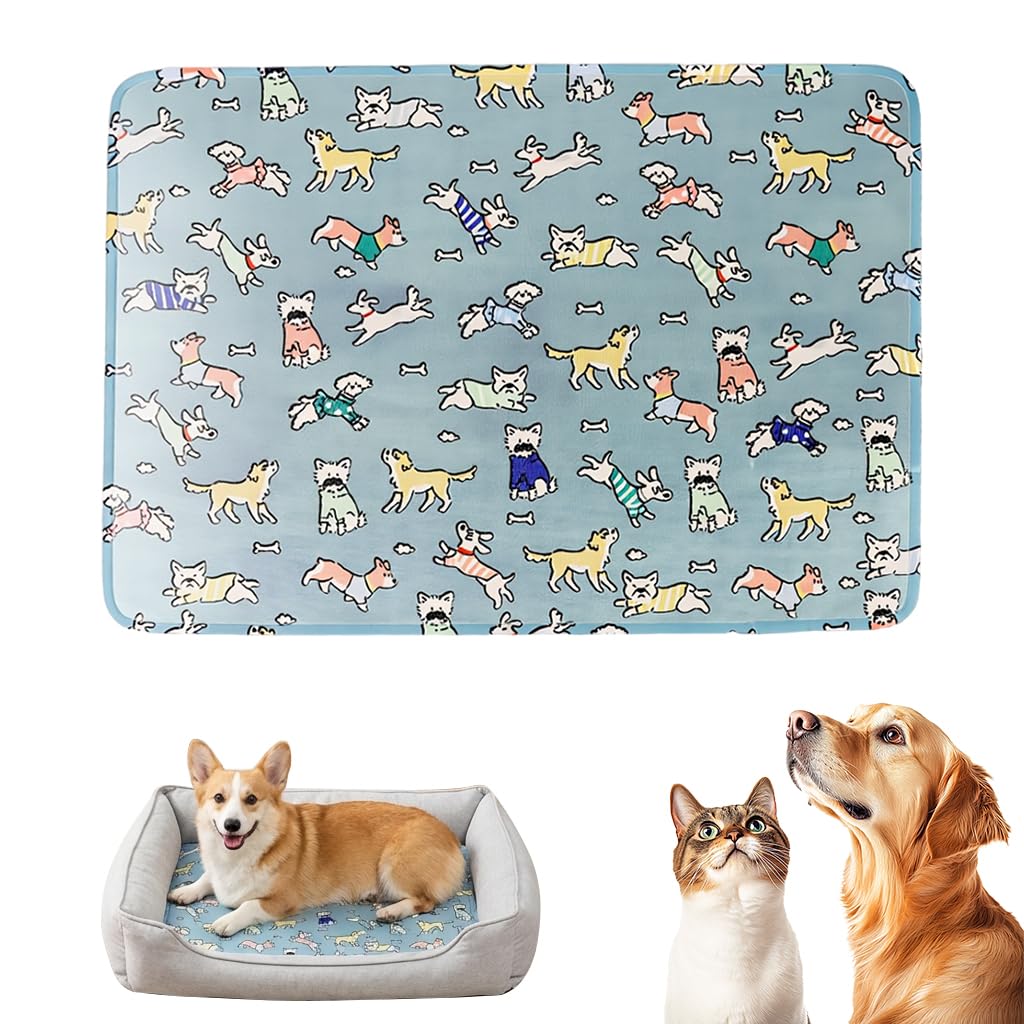 Qpets® Self-Cooling Pad for Dogs & Cats, Pressure Activated, No Water Needed Large Waterproof Mat for Heat Stroke Prevention for Stay Cool Indoor & Outdoor (90 * 65cm)-image-8
