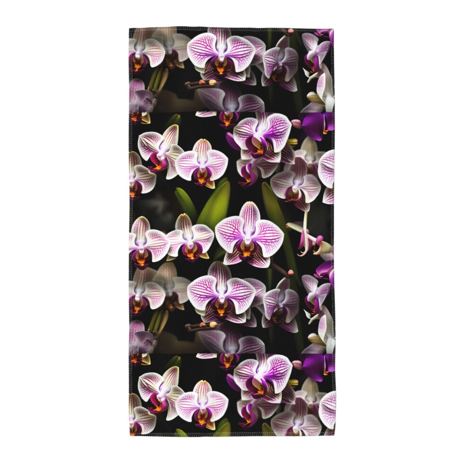 Oazcvbnn Unisex Black Orchids Print Extra Long Beach Towel Soft Comfortable Quick-Dry Gym Hiking Picnics Swimming