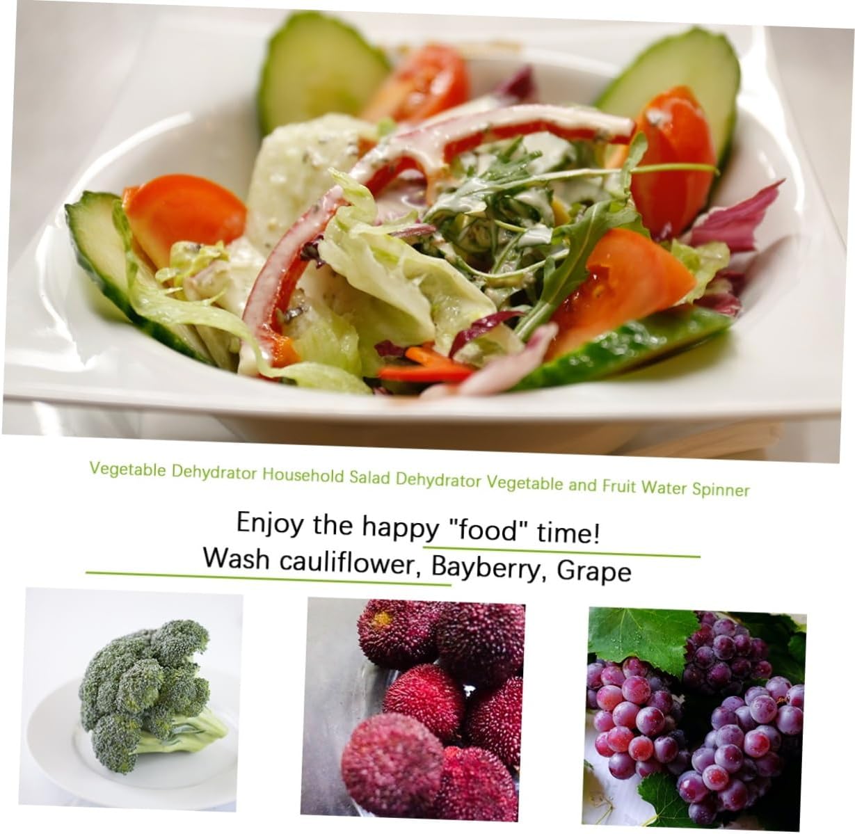 Salad Dehydrator Vegetable Dryer Easy to Clean Manual Operation for Healthy Eating