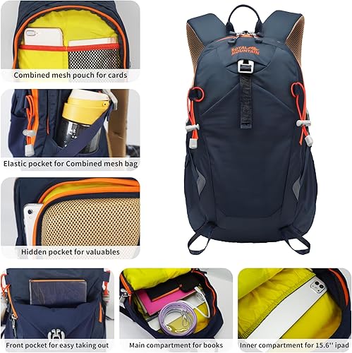 Miniatura 5 de Mochila de senderismo pequeña, mochilas de viaje ligeras de 20L para hombres y mujeres, resistente al agua, mochila de día al aire libre, mochilas