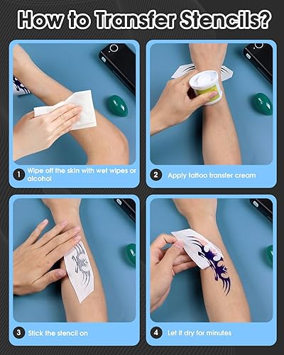 Miniatura 67 de Phomemo M08F - Impresora de plantillas de tatuaje, impresora térmica inalámbrica de tatuaje con 10 piezas de papel de transferencia, compatible