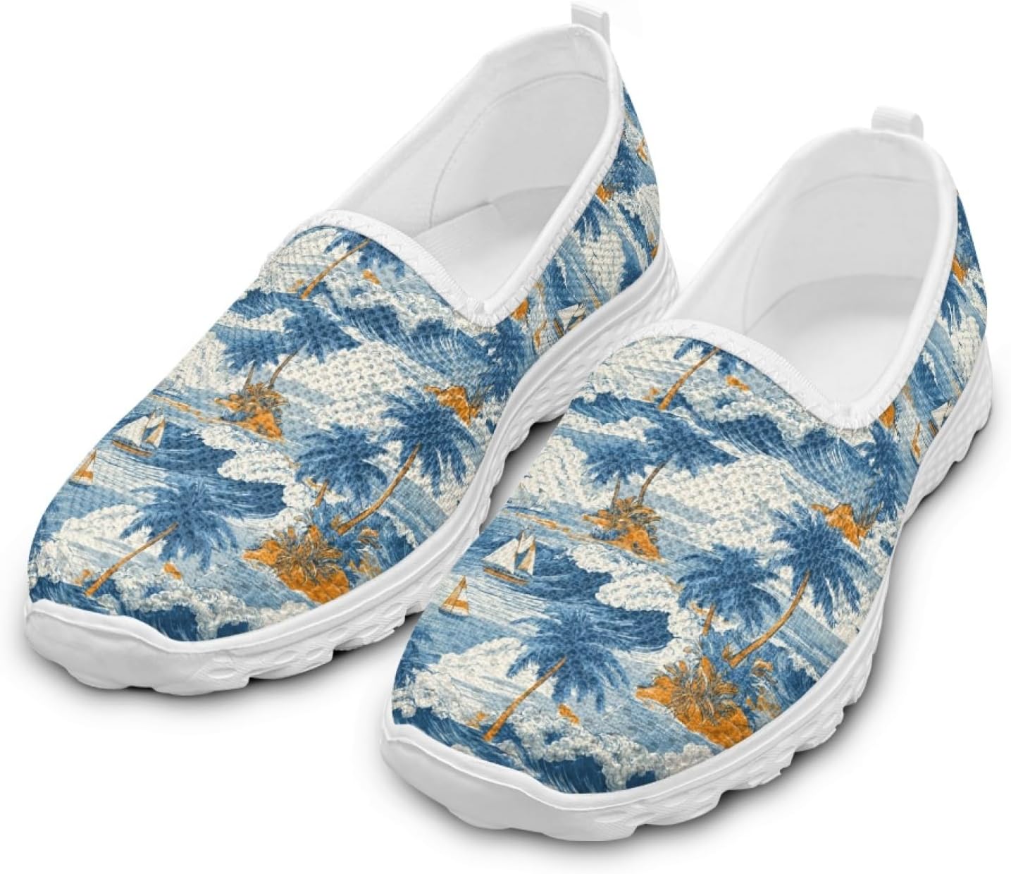 Tree Round Toe Cute Shoes for Office Work Women Elegant Slip On Flat Lightweight Comfortable Walking Shoes Women Summer Casual Daily Wear Gifts for Wife Mom Sister