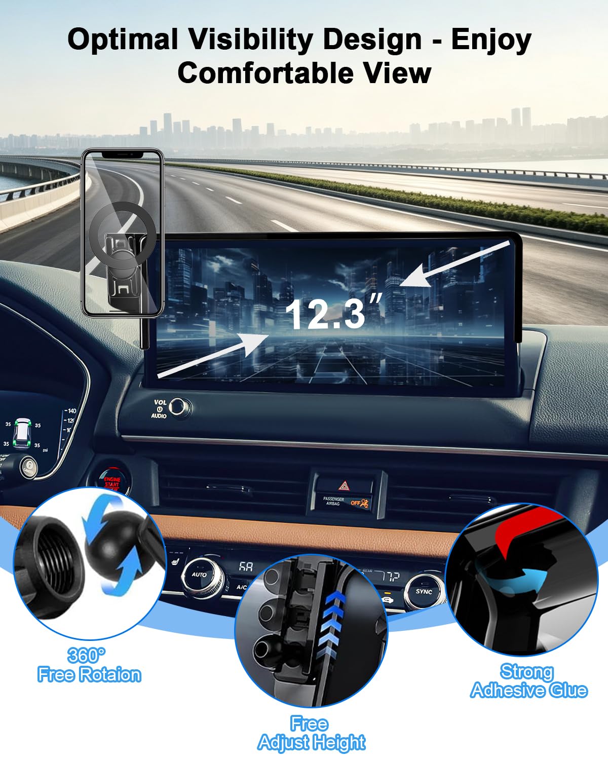PZK Supporto per telefono da auto per Honda Passport/Pilot 2026 Accessori