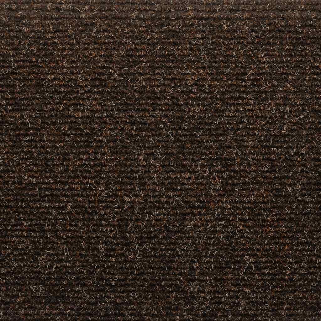 Samoprzylepne maty na schody, 10 szt., 65 x 21 x 4 cm, brązowe, półokrągłe, włóknina igłowana PP, antypoślizgowa nakładka na schody do ochrony podłogi, nadaje się do prania