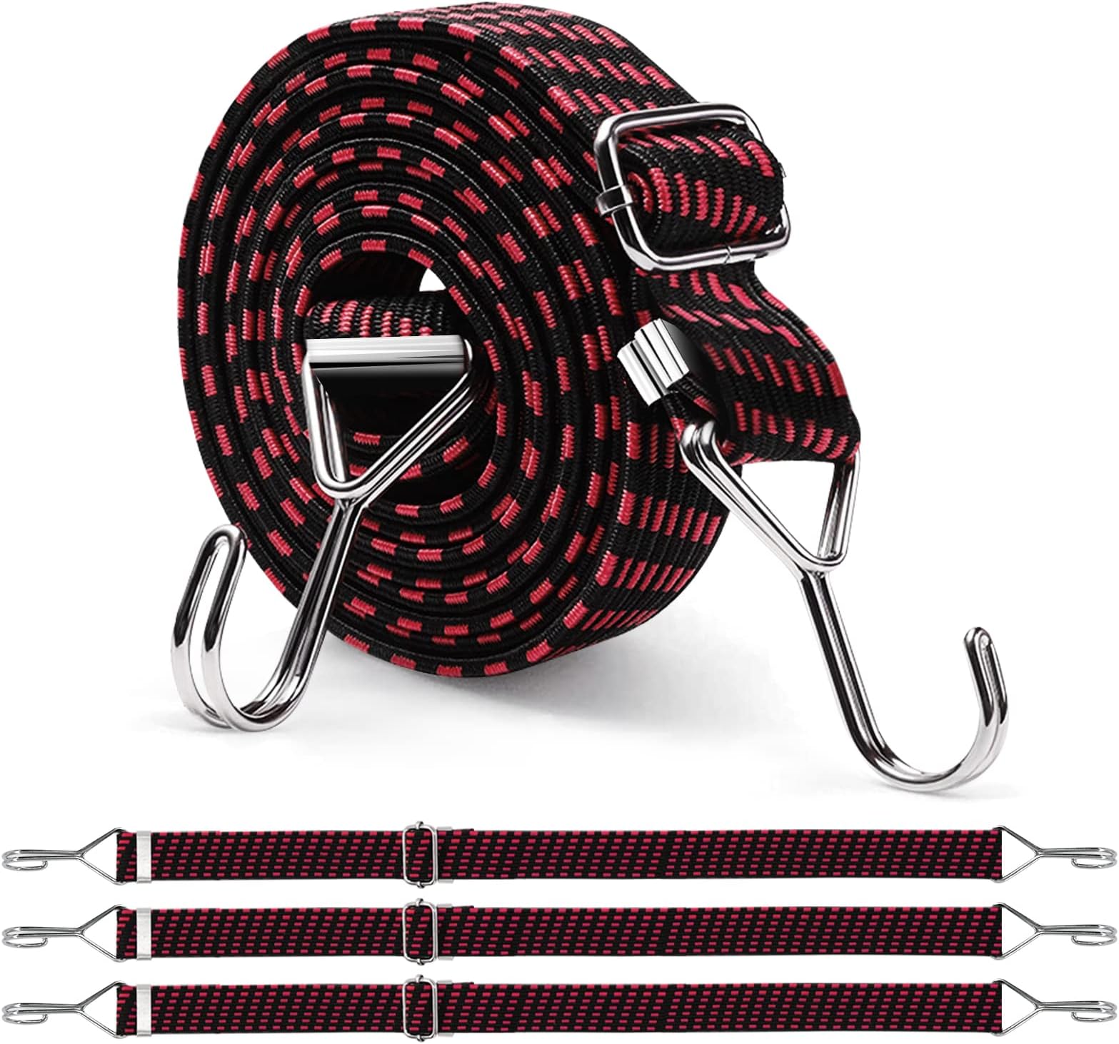 Bungee Cords with Hooks Adjustable Elastic Heavy Duty Straps Rope 4