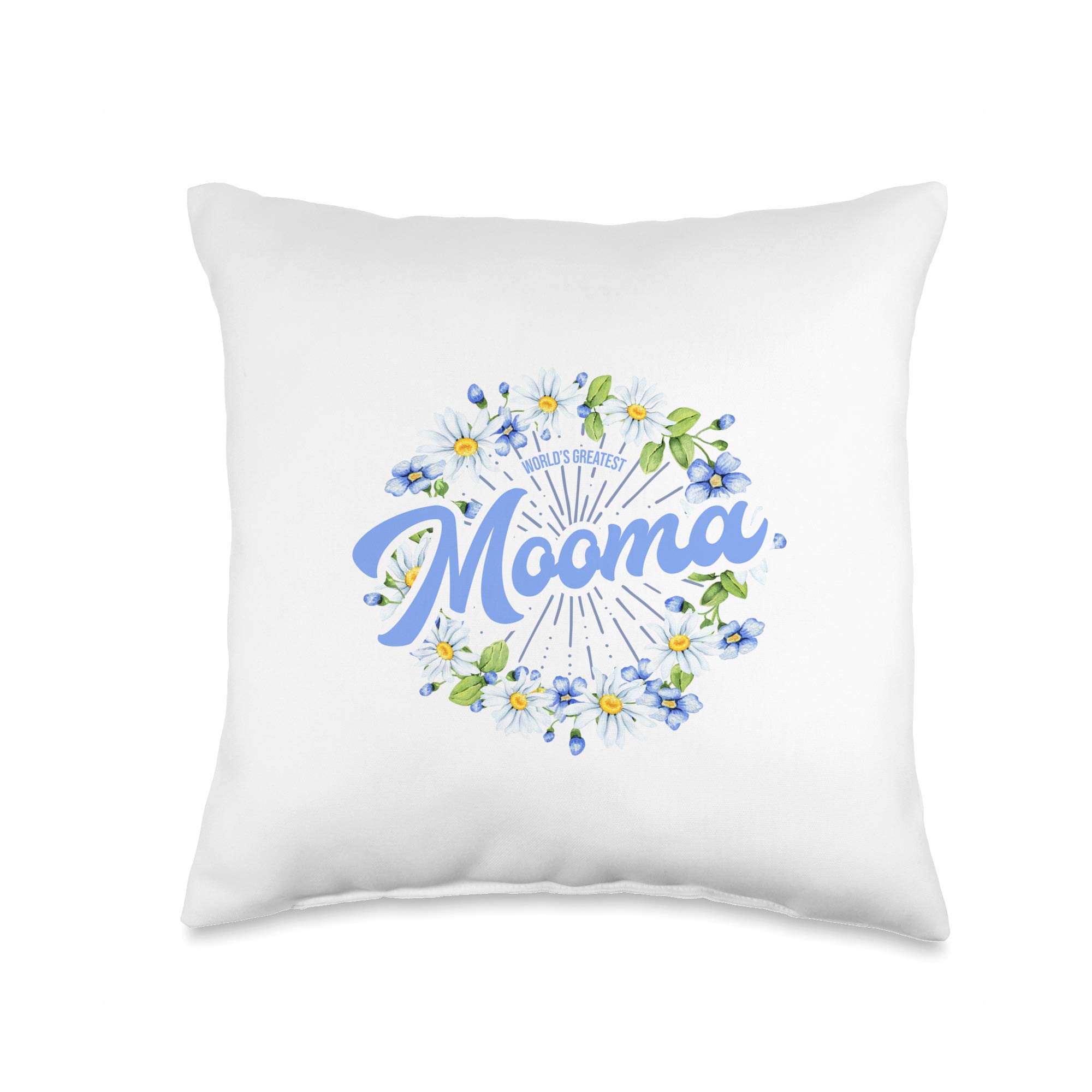 World's Greatest Mooma-Gift Grandma Throw Pillow, 16x16, Multicolor