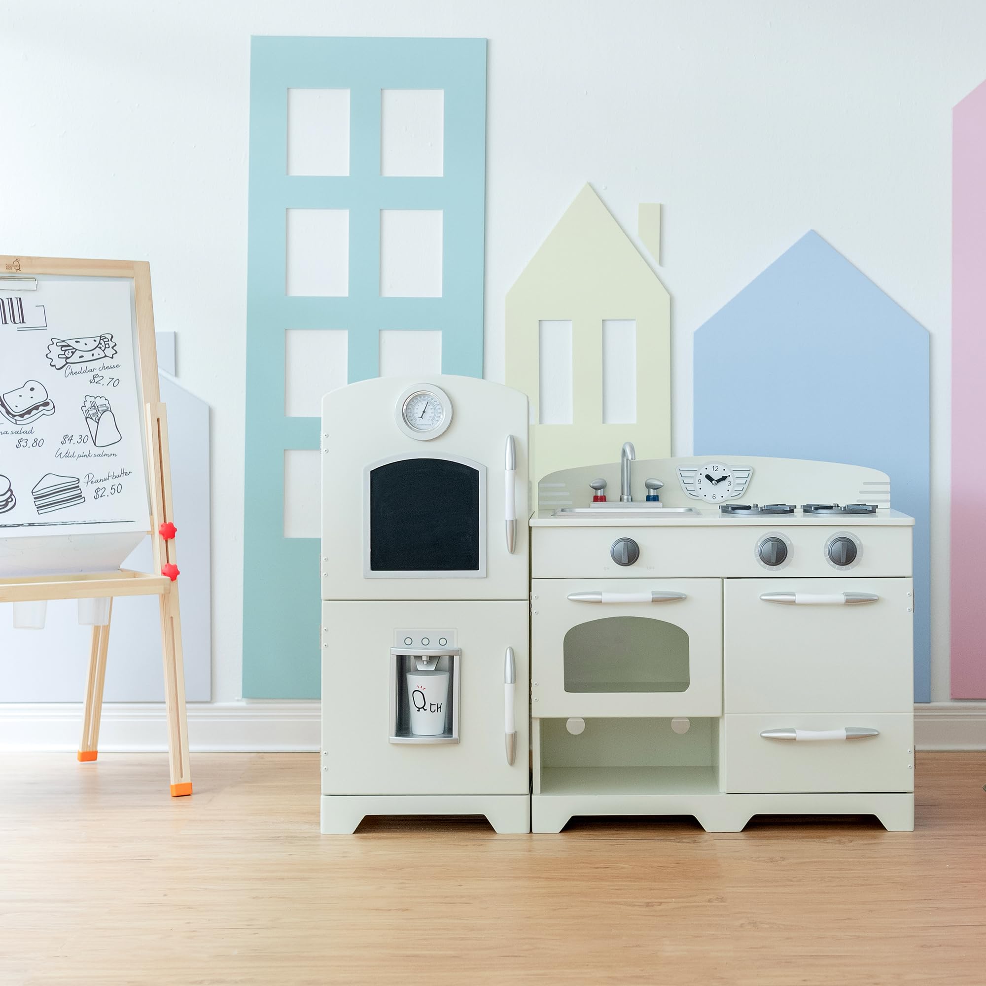 Bianca Cucina per Bambini Legno Gioco Giocattolo Imitazione TeamsonKidsTD-11413W